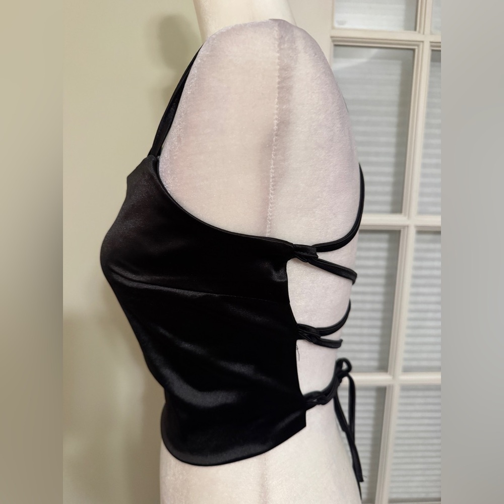 NWOT Black Strappy Backless Top